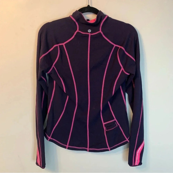 Lululemon Pink Purple Reversible Long Sleeve  1/2 Zip Top - Picture 2 of 11